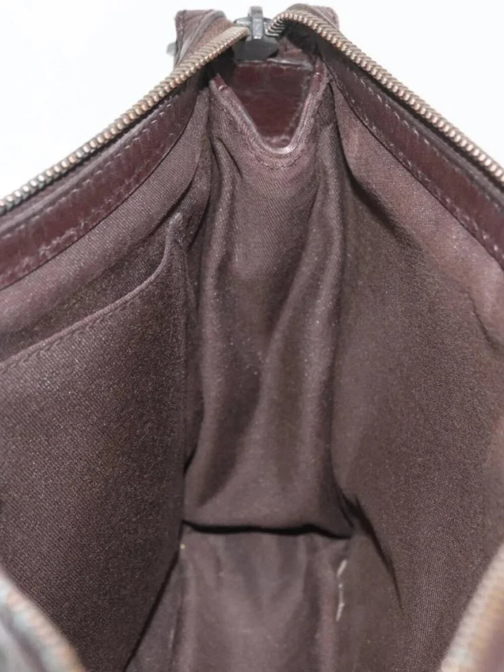 GUCCI GG Canvas Guccissima Clutch Bag Leather Brown 152600 Auth ka3732